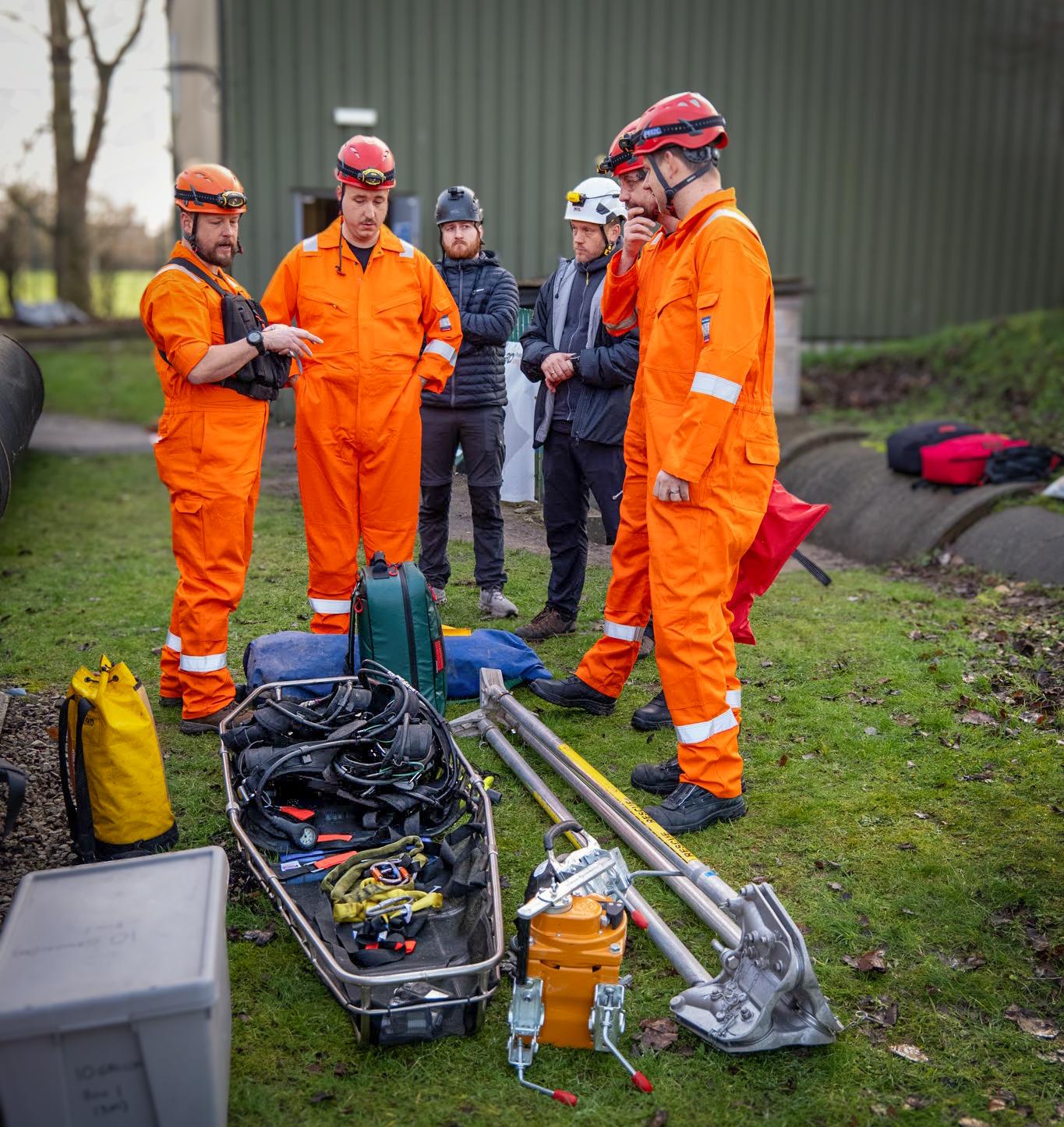 Confined space casualty extraction training